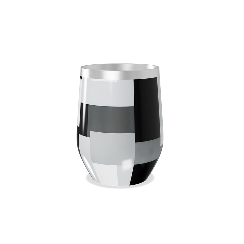 Copo Térmico Slim - Aço Inox Preto e Branco