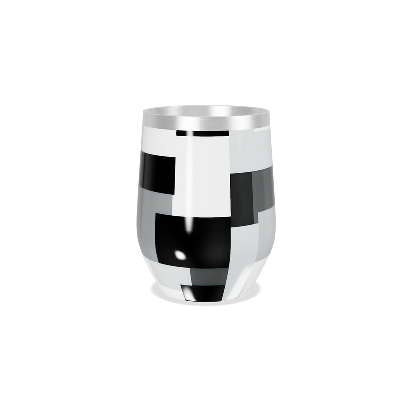 Copo Térmico Slim - Aço Inox Preto e Branco