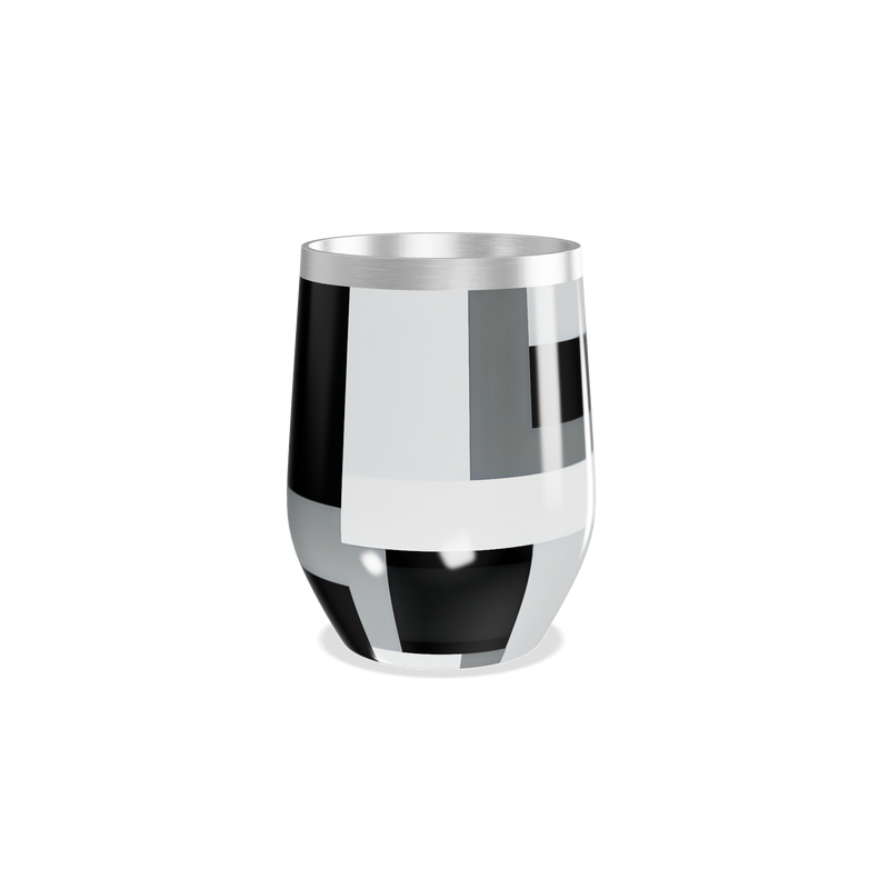 Copo Térmico Slim - Aço Inox Preto e Branco