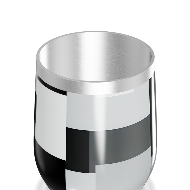 Copo Térmico Slim - Aço Inox Preto e Branco