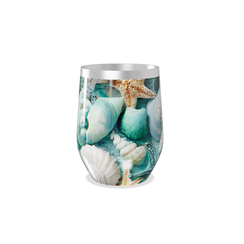 Copo Térmico Slim - Conchas Azul Aço Inox