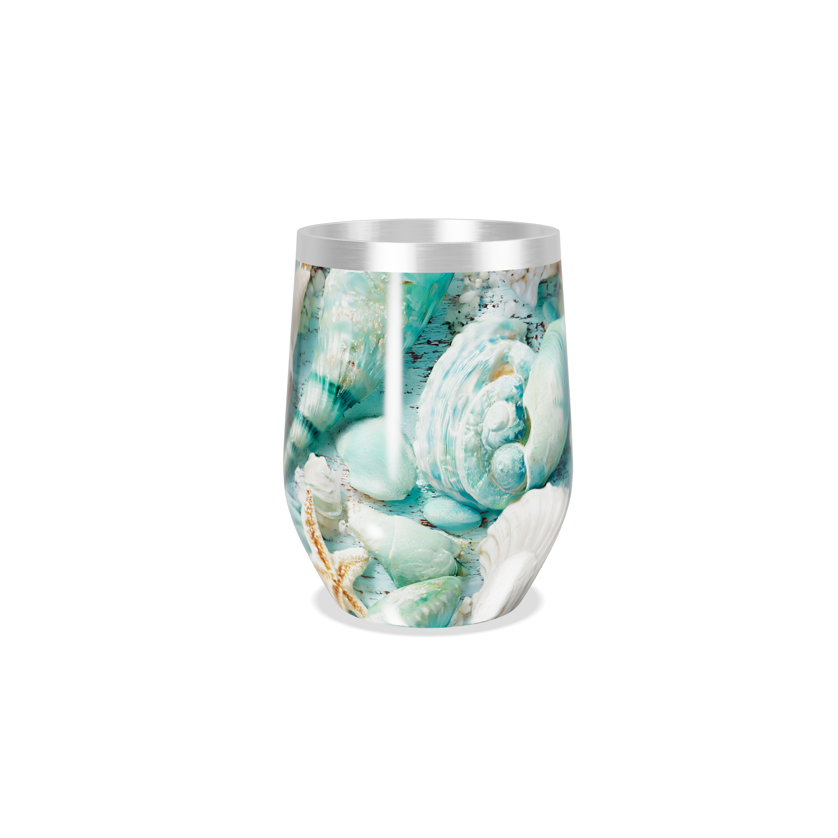 Copo Térmico Slim - Conchas Azul Aço Inox