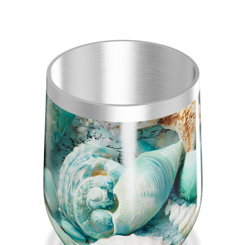 Copo Térmico Slim - Conchas Azul Aço Inox