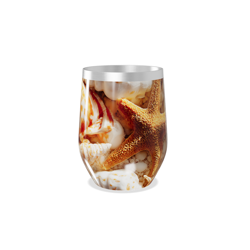 Copo Térmico Slim - Estampa Conchas e Estrela do Mar
