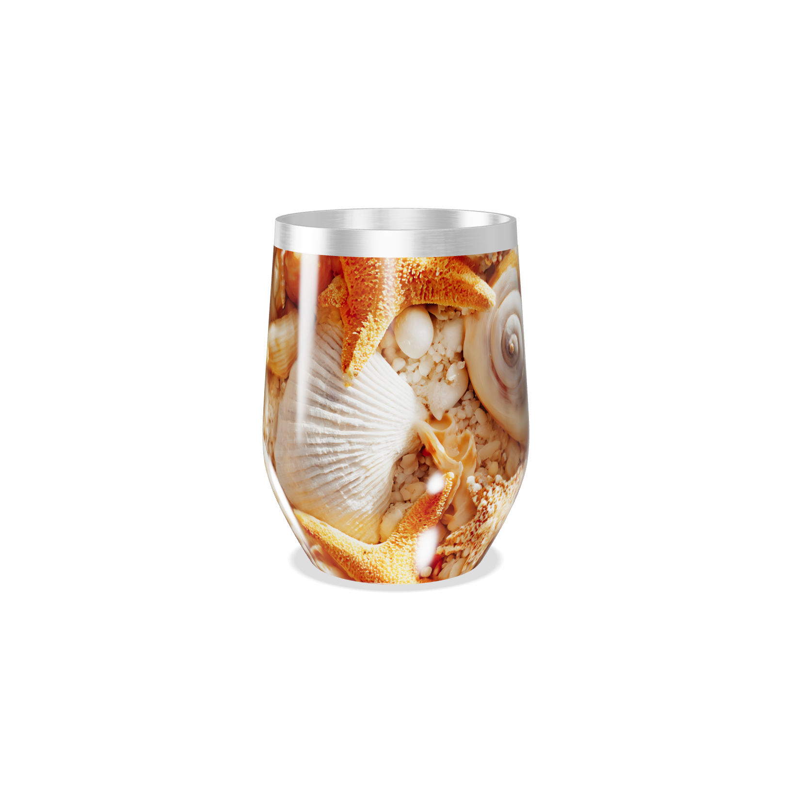 Copo Térmico Slim - Estampa Conchas e Estrela do Mar