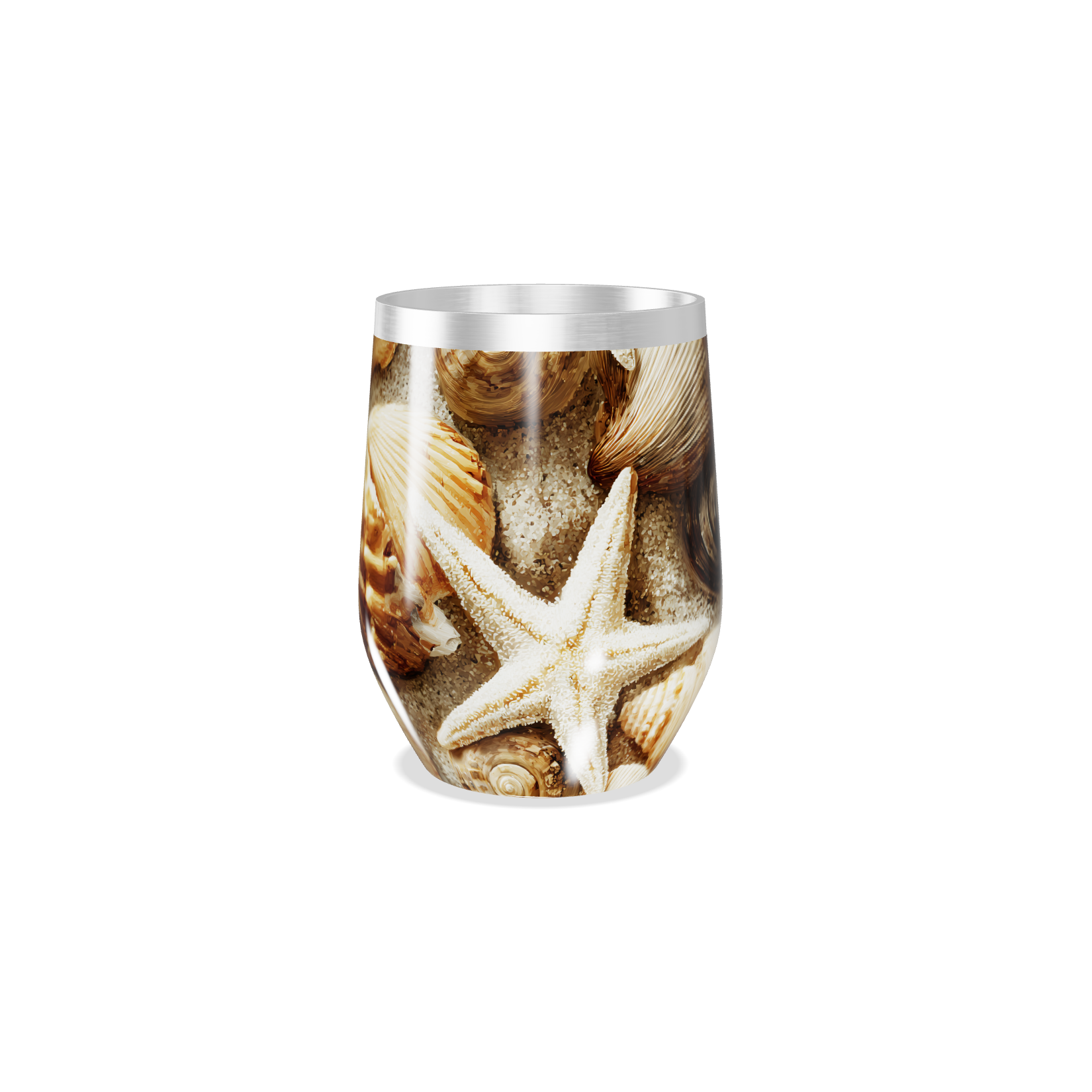 Copo Térmico Slim - Estampa Praia Conchas