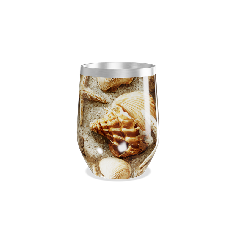 Copo Térmico Slim - Estampa Praia Conchas