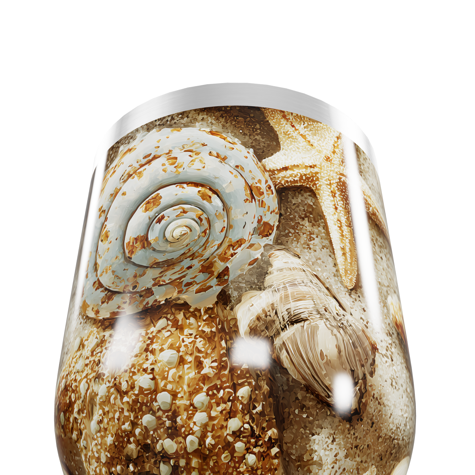 Copo Térmico Slim - Estampa Praia Conchas