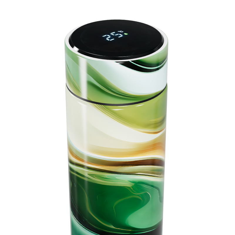 Garrafa Térmica Touch Verde - Design Marmorizado