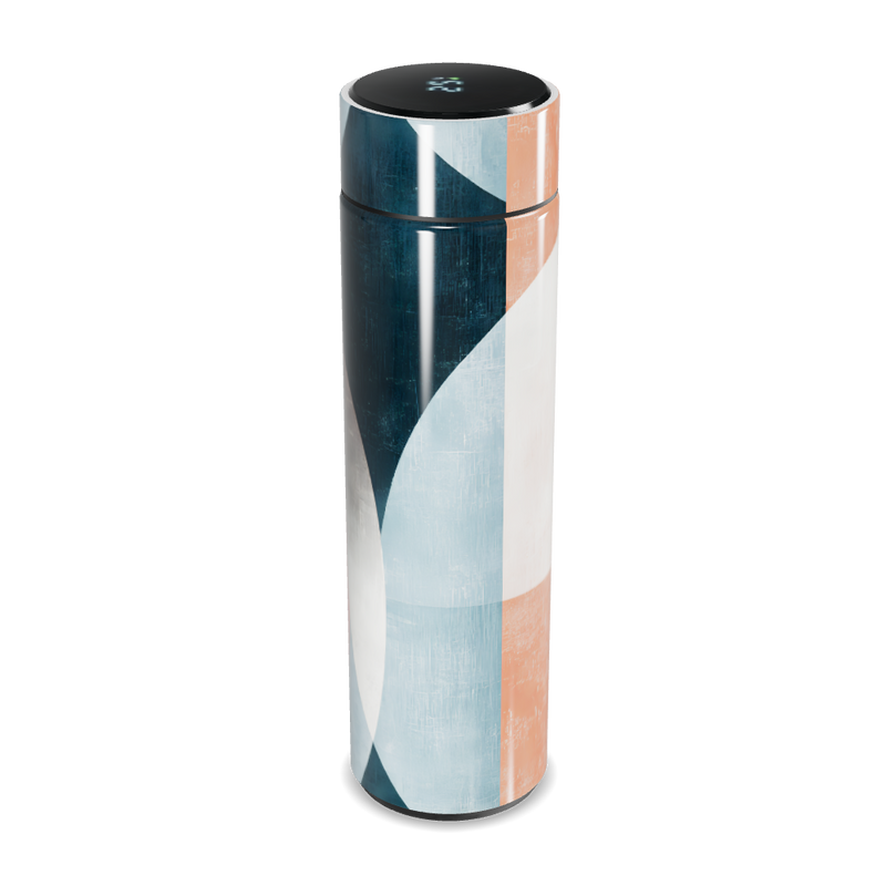 Garrafa Térmica Touch - Estampa Abstrata Salmão