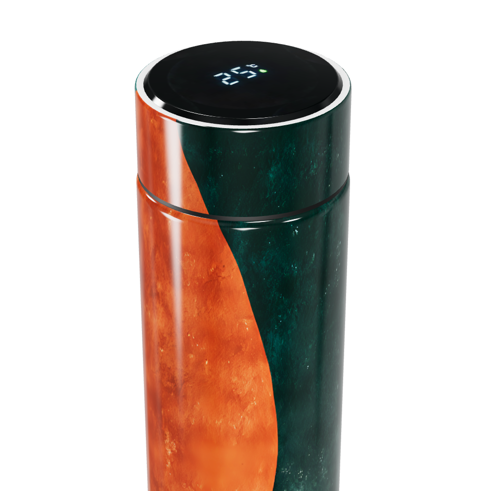 Garrafa Térmica Touch - Verde e Laranja Inox