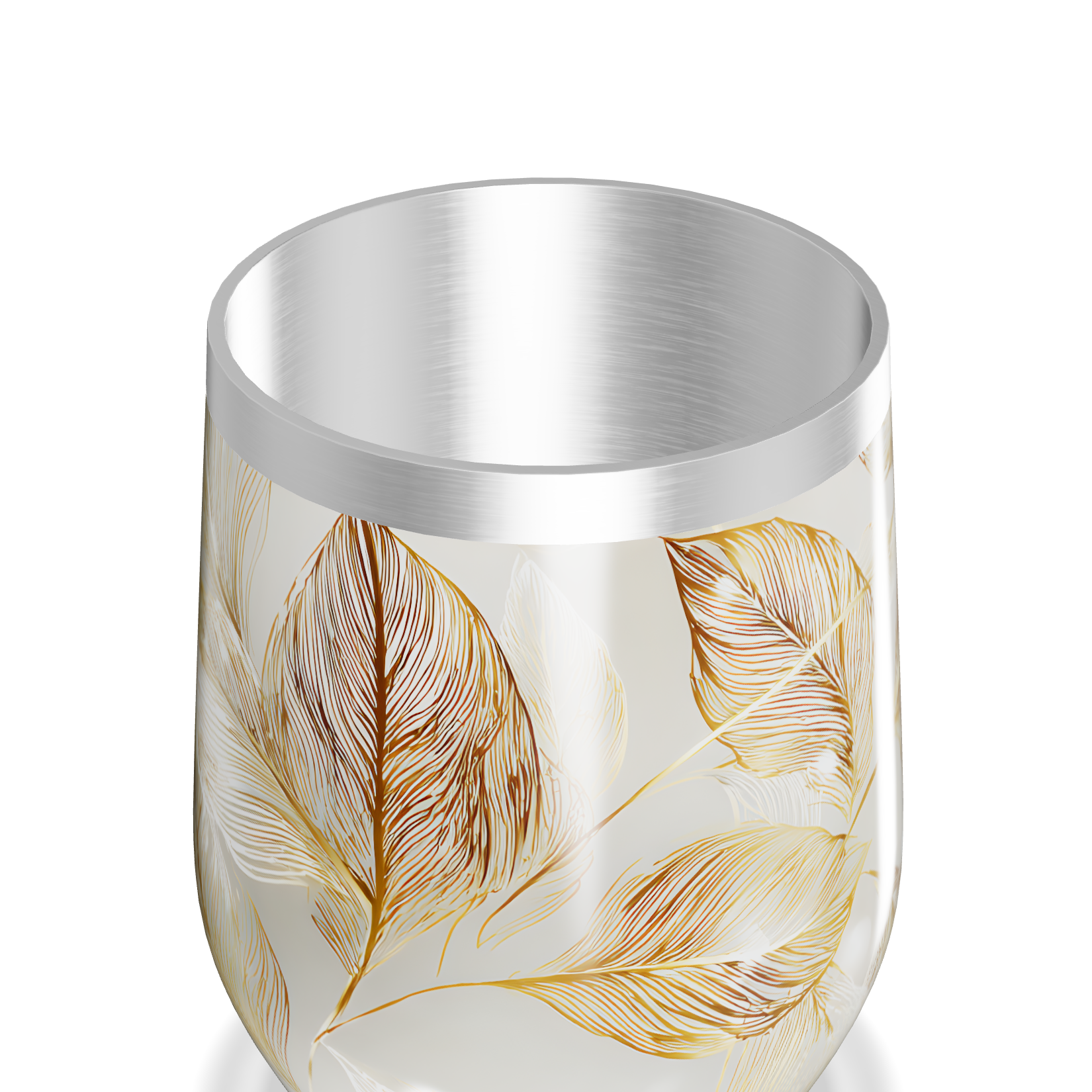 Copo Térmico Slim - Folhas Douradas Aço Inox