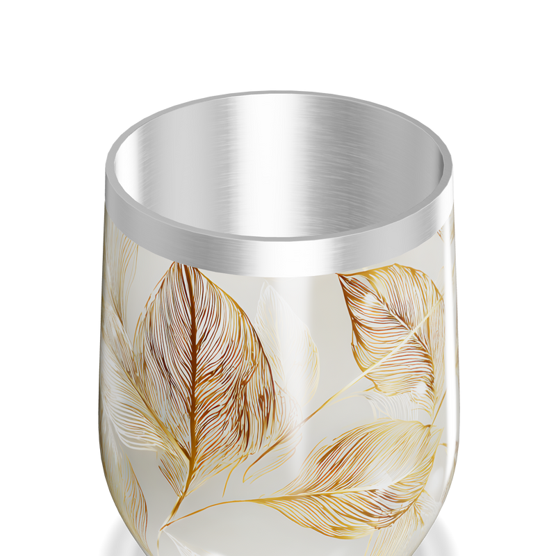 Copo Térmico Slim - Folhas Douradas Aço Inox