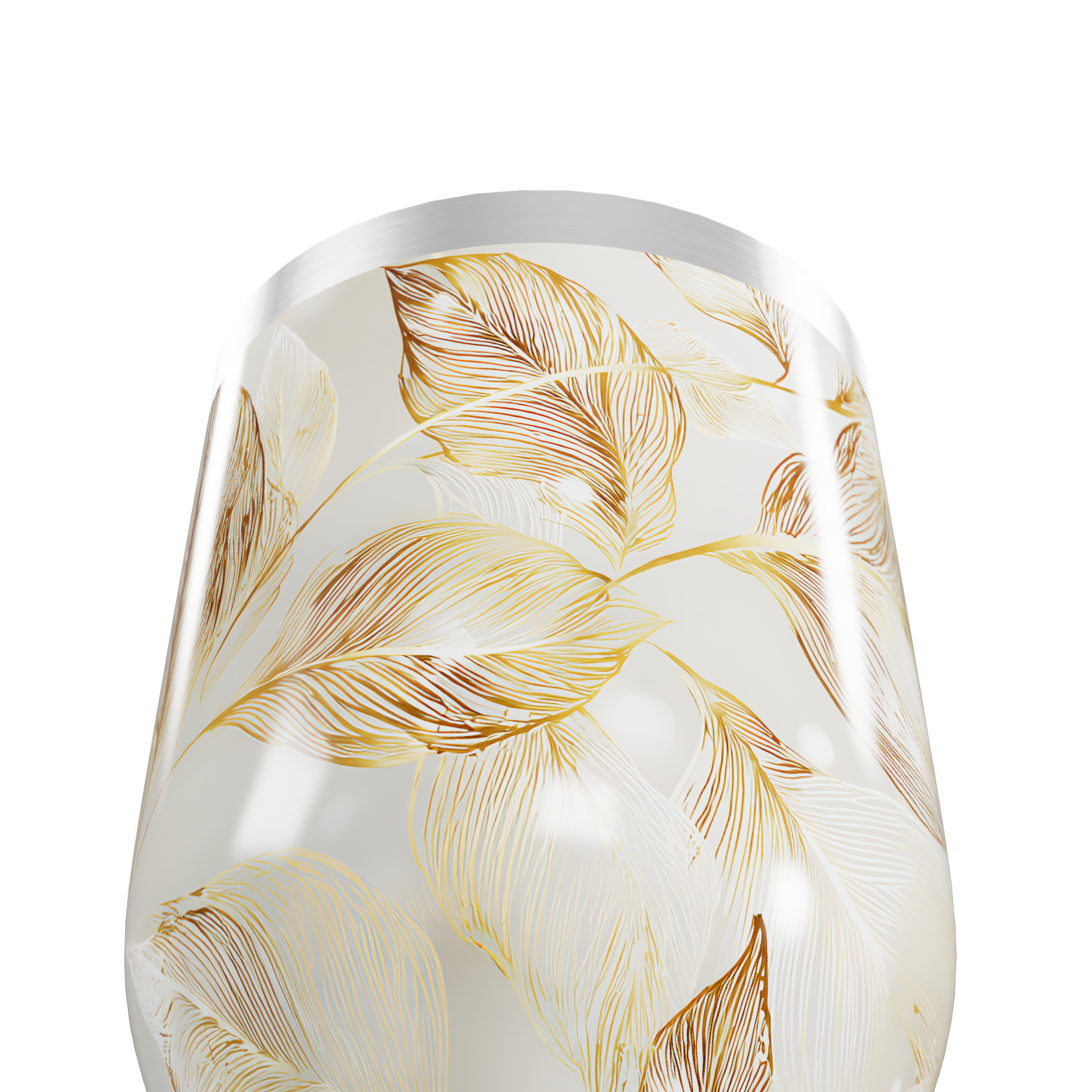 Copo Térmico Slim - Folhas Douradas Aço Inox