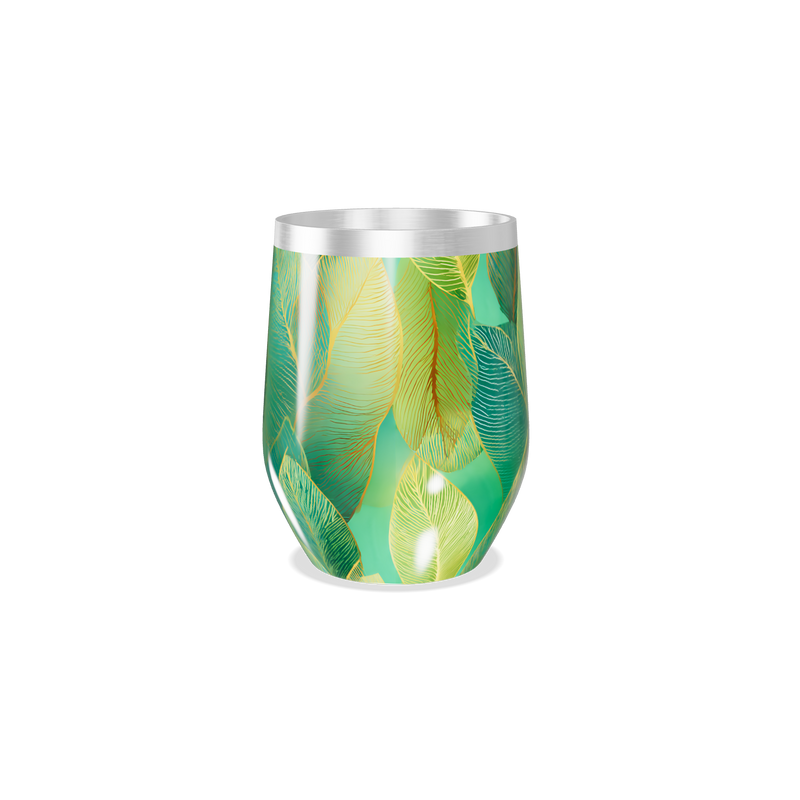 Copo Térmico Slim - Folhas Verde Inox