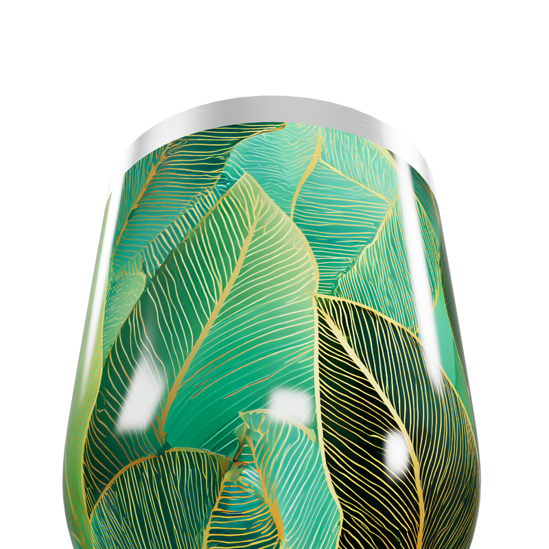 Copo Térmico Slim - Folhas Verde Inox