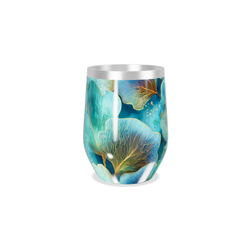 Copo Térmico Slim - Azul Floral Inox