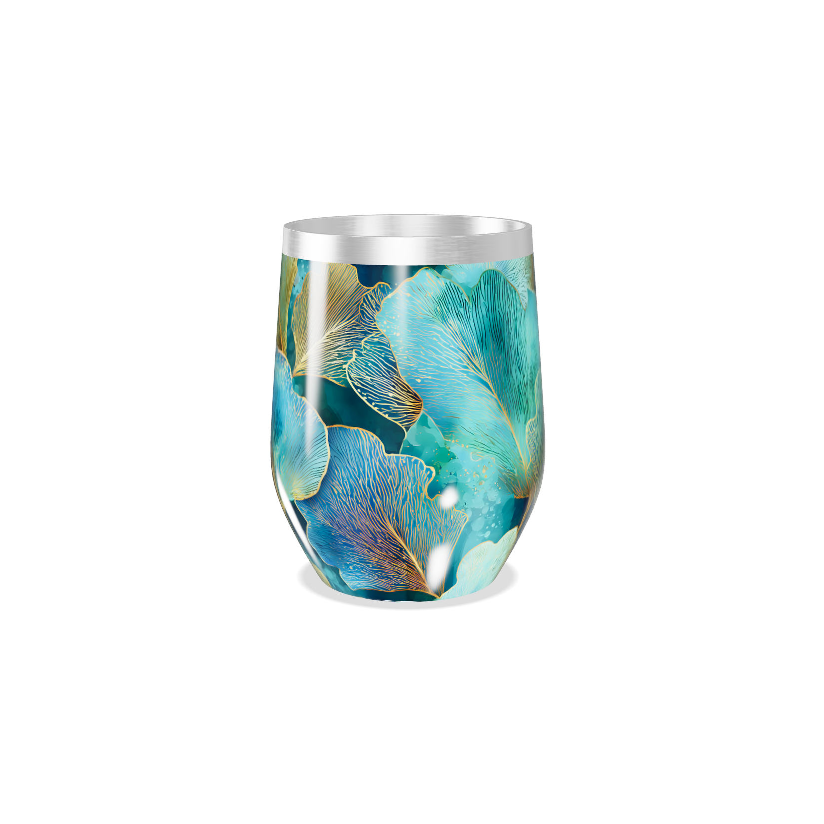 Copo Térmico Slim - Azul Floral Inox