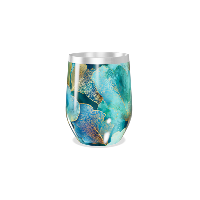 Copo Térmico Slim - Azul Floral Inox