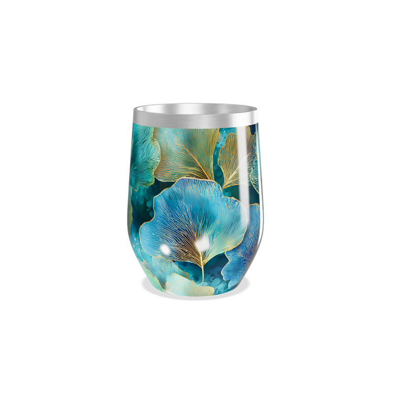 Copo Térmico Slim - Azul Floral Inox