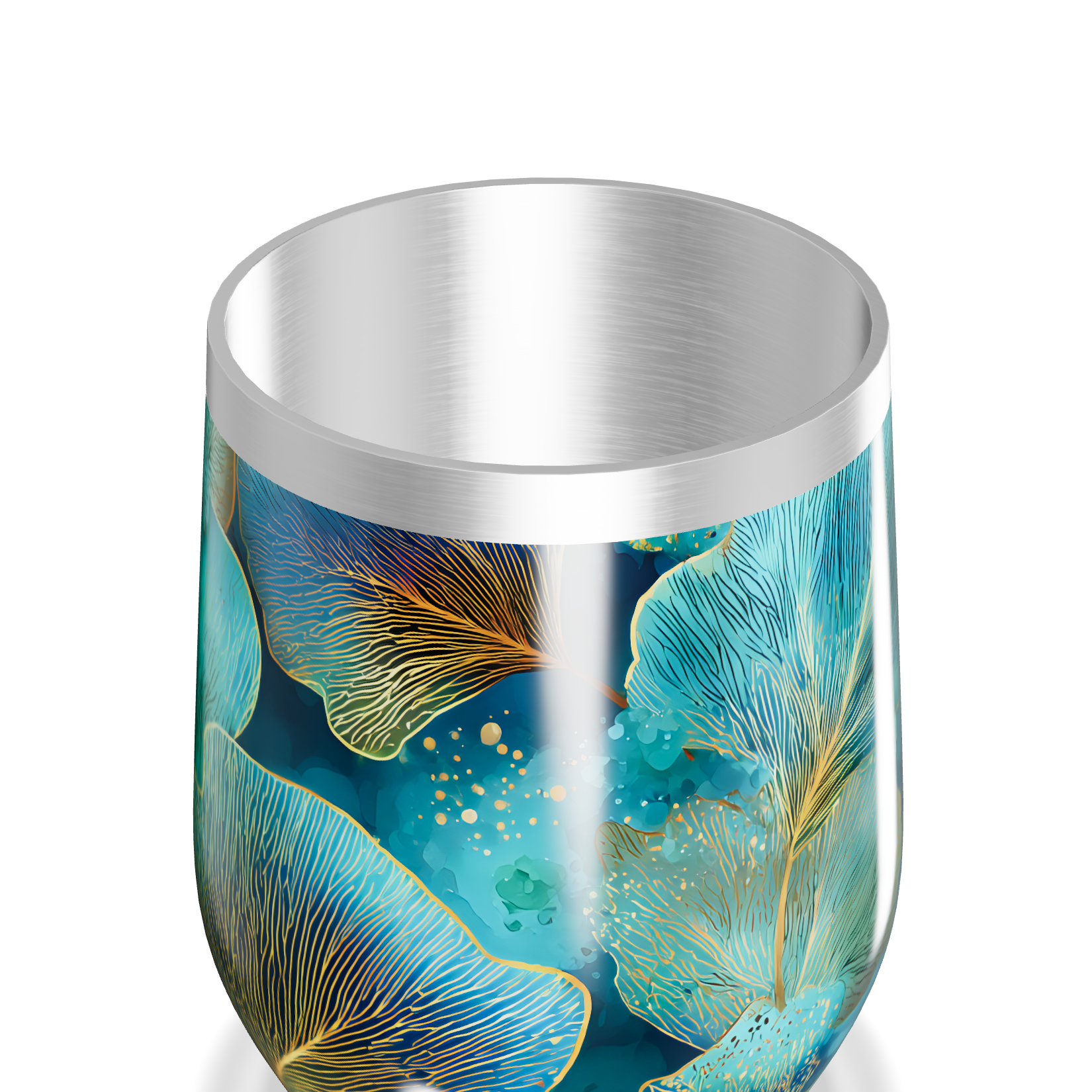 Copo Térmico Slim - Azul Floral Inox