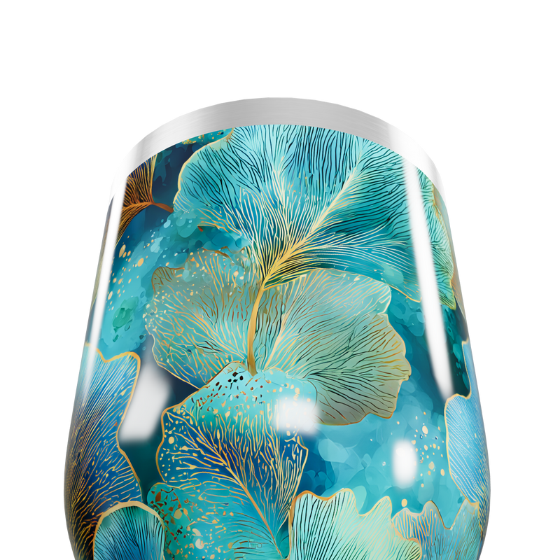 Copo Térmico Slim - Azul Floral Inox