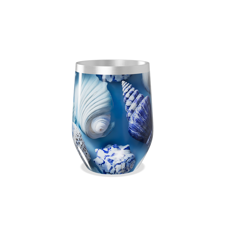 Copo Térmico Slim - Estampa Conchas Azul
