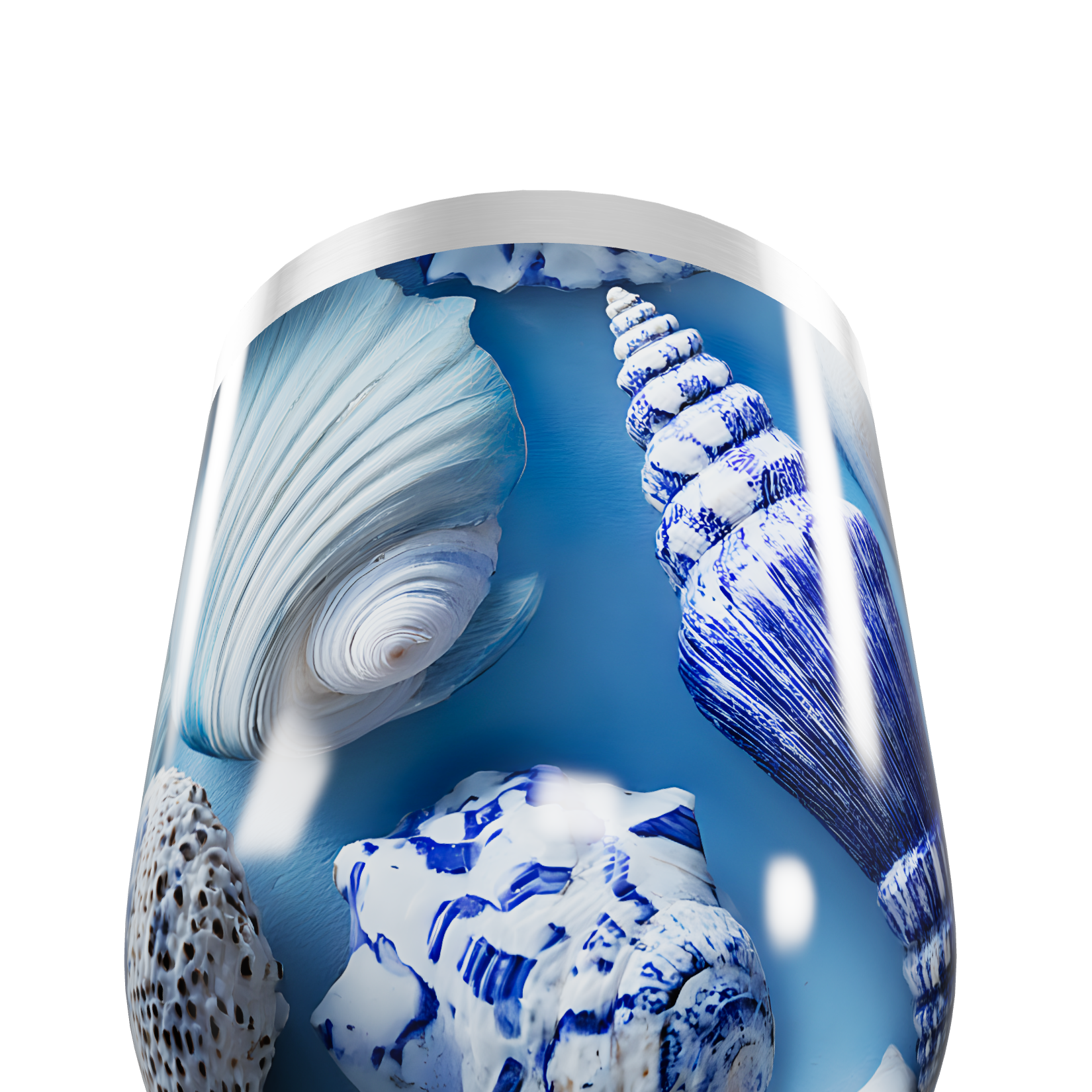 Copo Térmico Slim - Estampa Conchas Azul