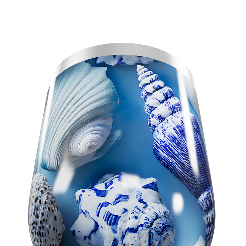 Copo Térmico Slim - Estampa Conchas Azul