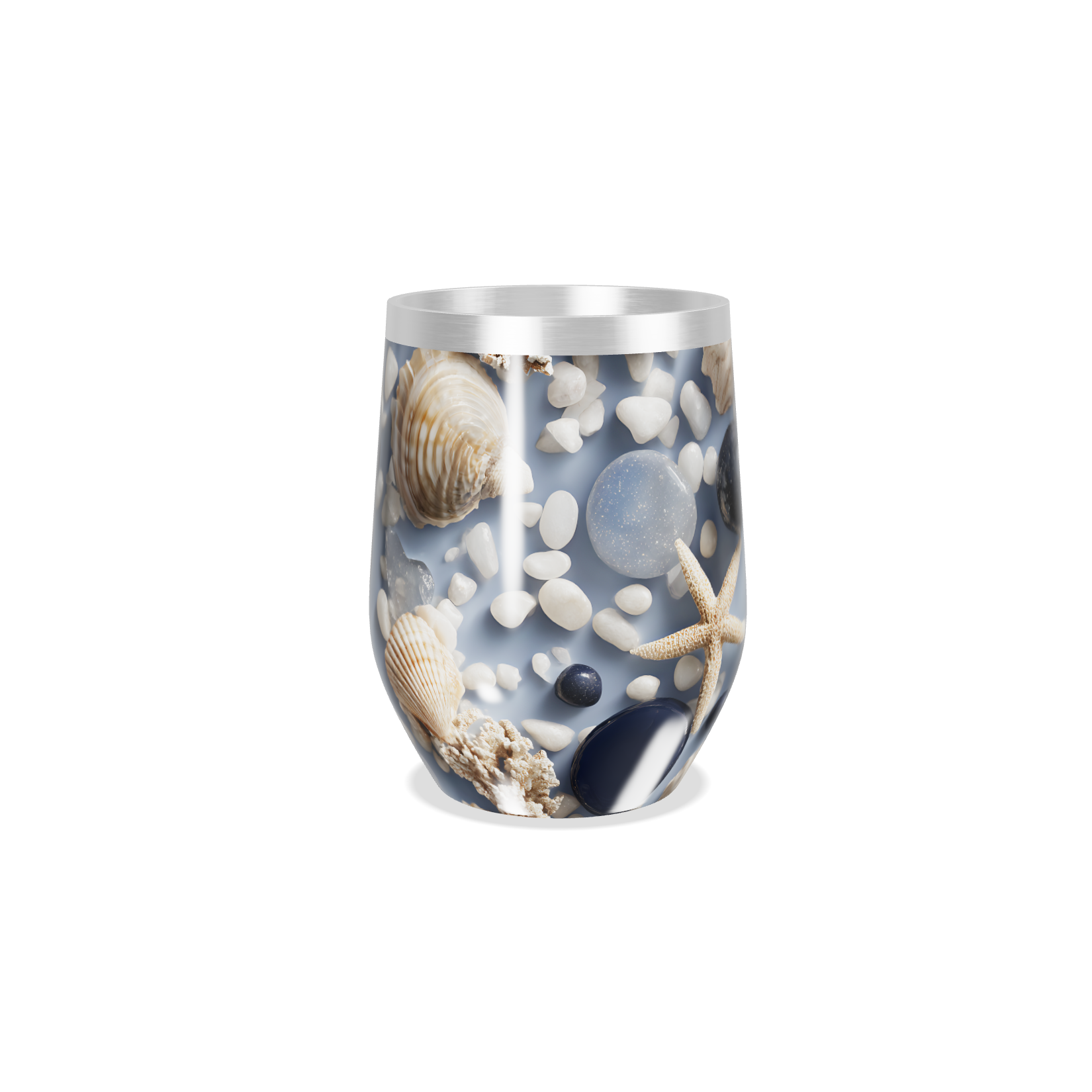 Copo Térmico Slim - Marinho conchas e estrelas