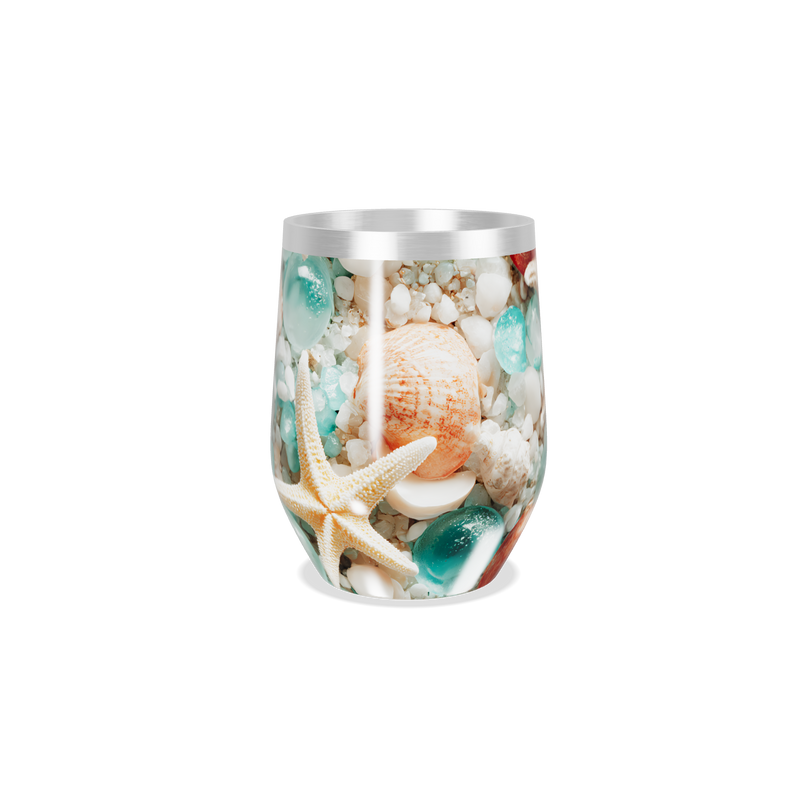 Copo Térmico Slim - Estampa Praia Conchas