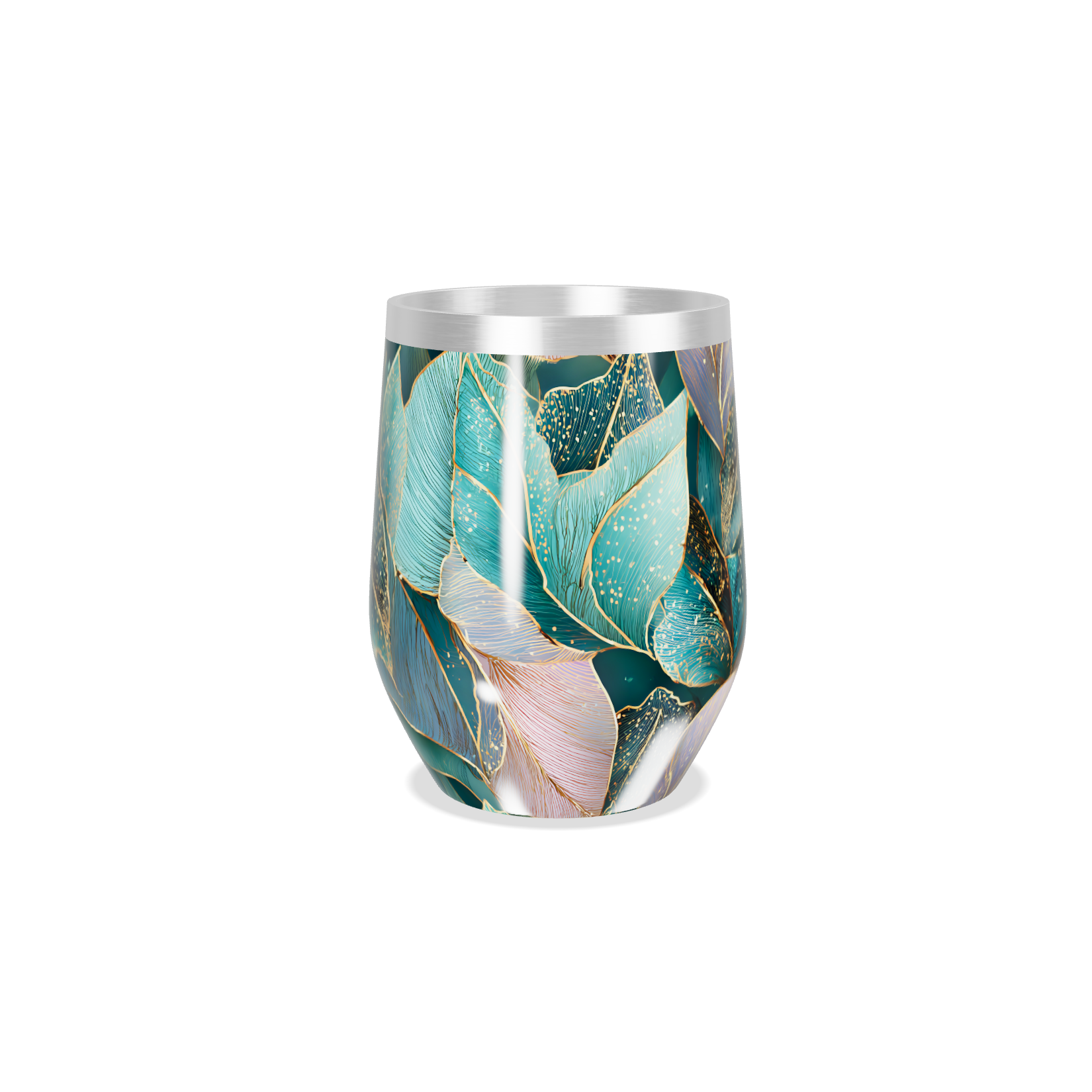 Copo Térmico Slim - Folhas Coloridas Inox