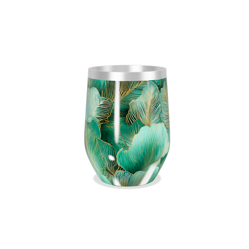 Copo Térmico Slim - Folhagem Verde Inox