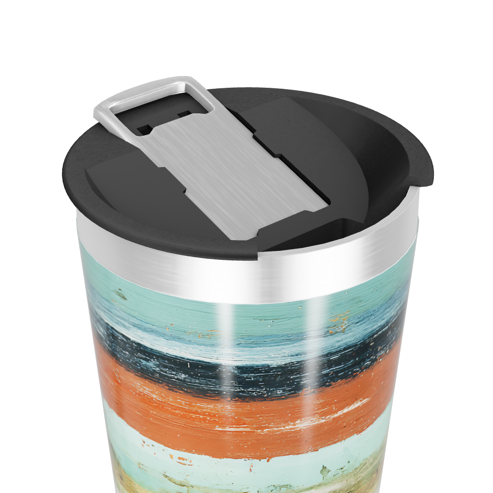 Copo Térmico - Estampa Listrada Colorida