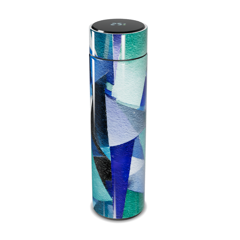 Garrafa Térmica Touch - Estampa Azul Abstrata