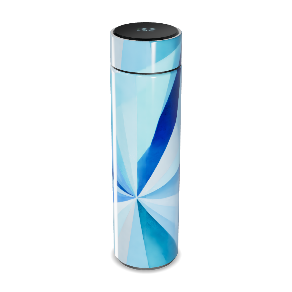 Garrafa Térmica Touch - Azul com Estampa Geométrica