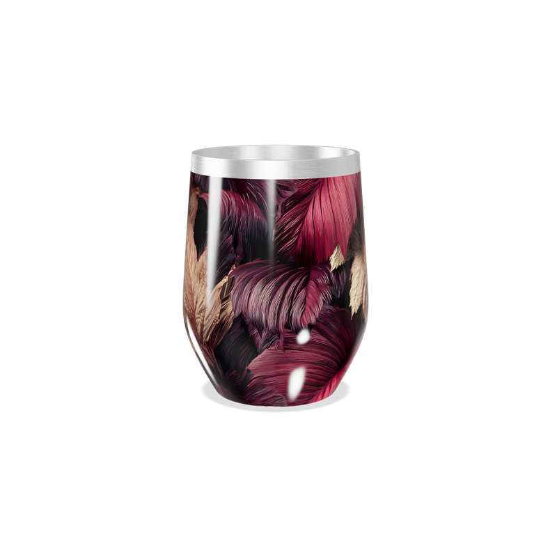 Copo Térmico Slim - Floral Roxo e Dourado aço inox