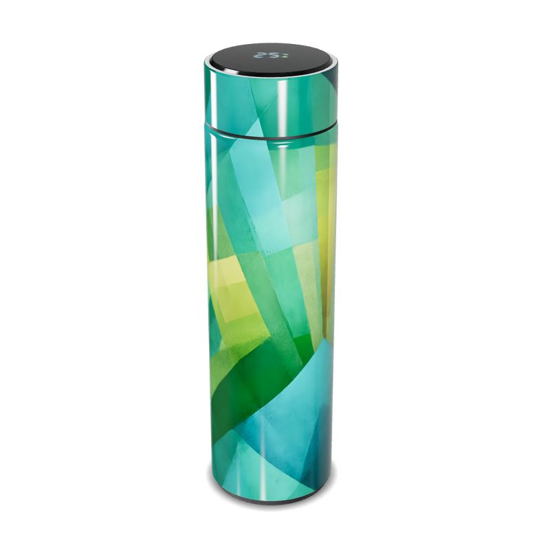 Garrafa Térmica Touch - Verde com Estampa Geométrica