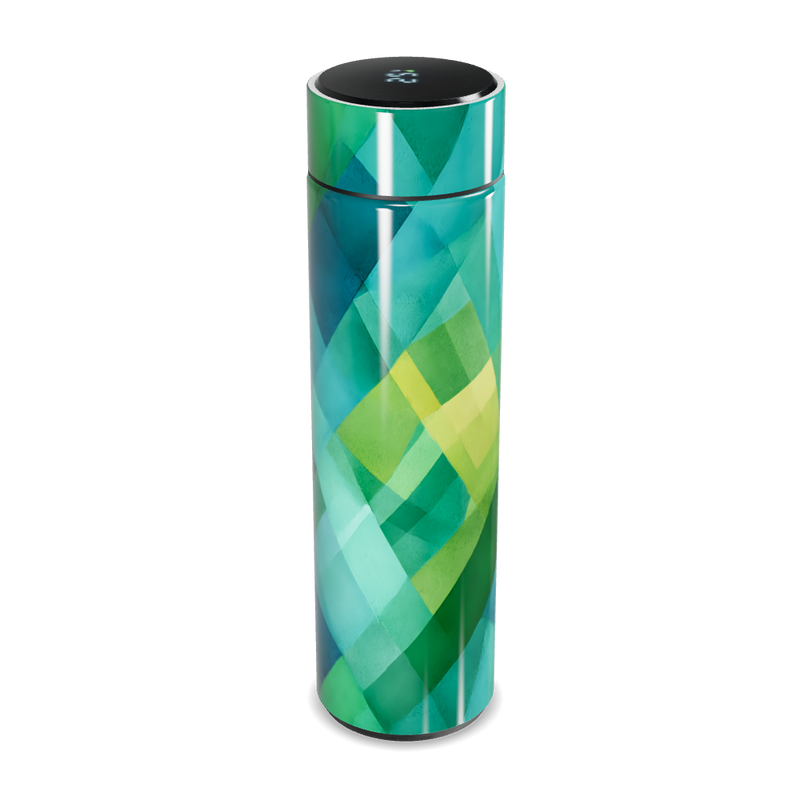Garrafa Térmica Touch - Verde com Estampa Geométrica