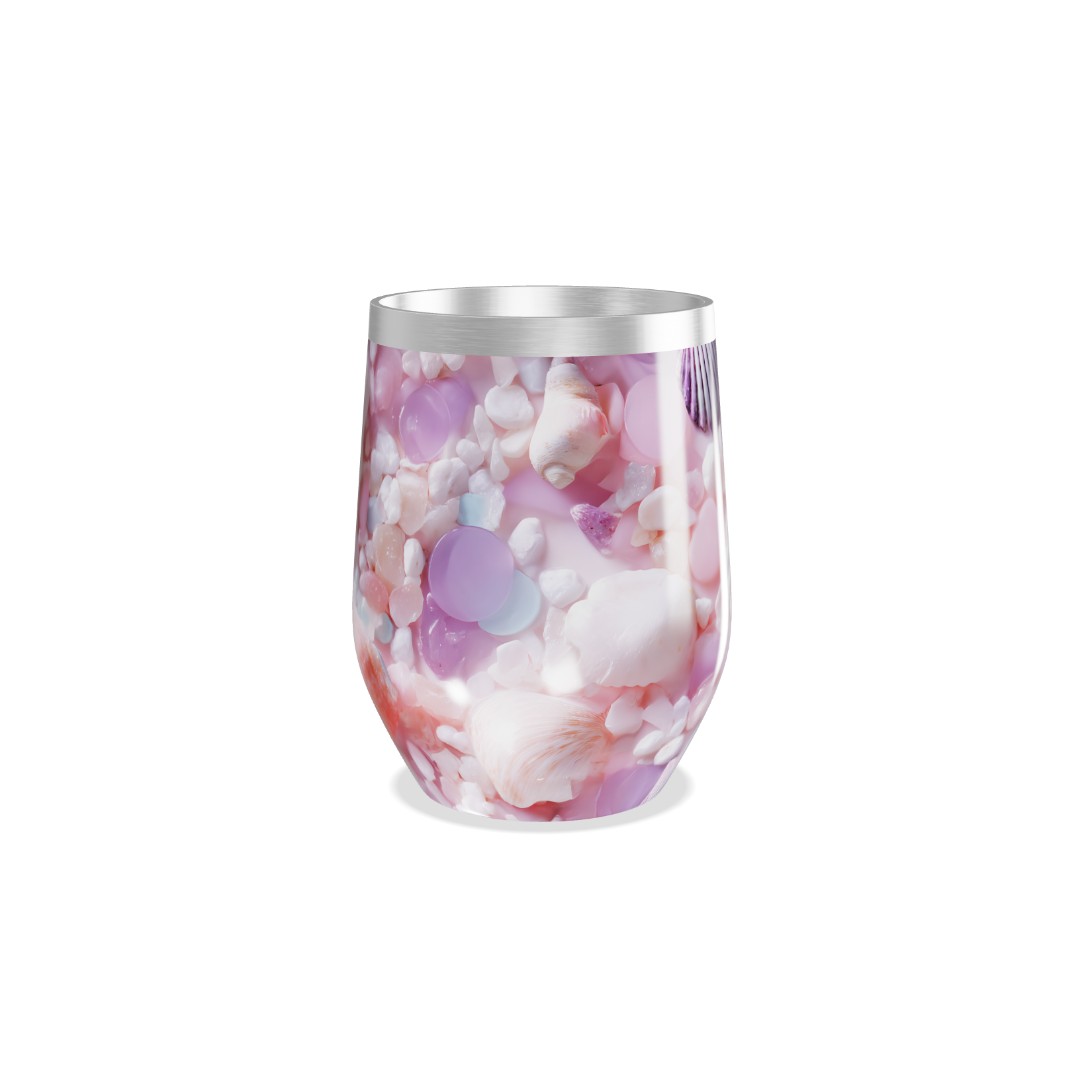 Copo Térmico Slim - Conchas e Pedras Rosa