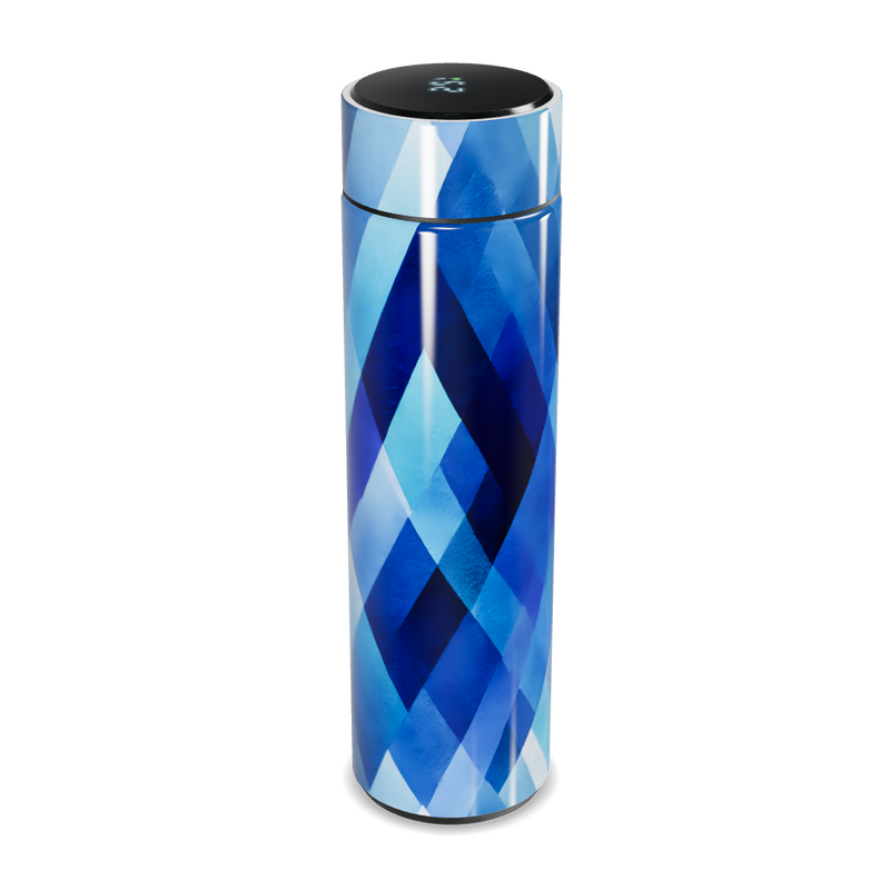 Garrafa Térmica Touch Azul - Estampa Geométrica