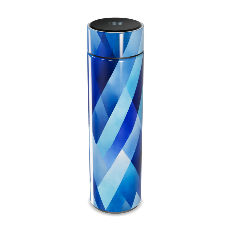 Garrafa Térmica Touch Azul - Estampa Geométrica