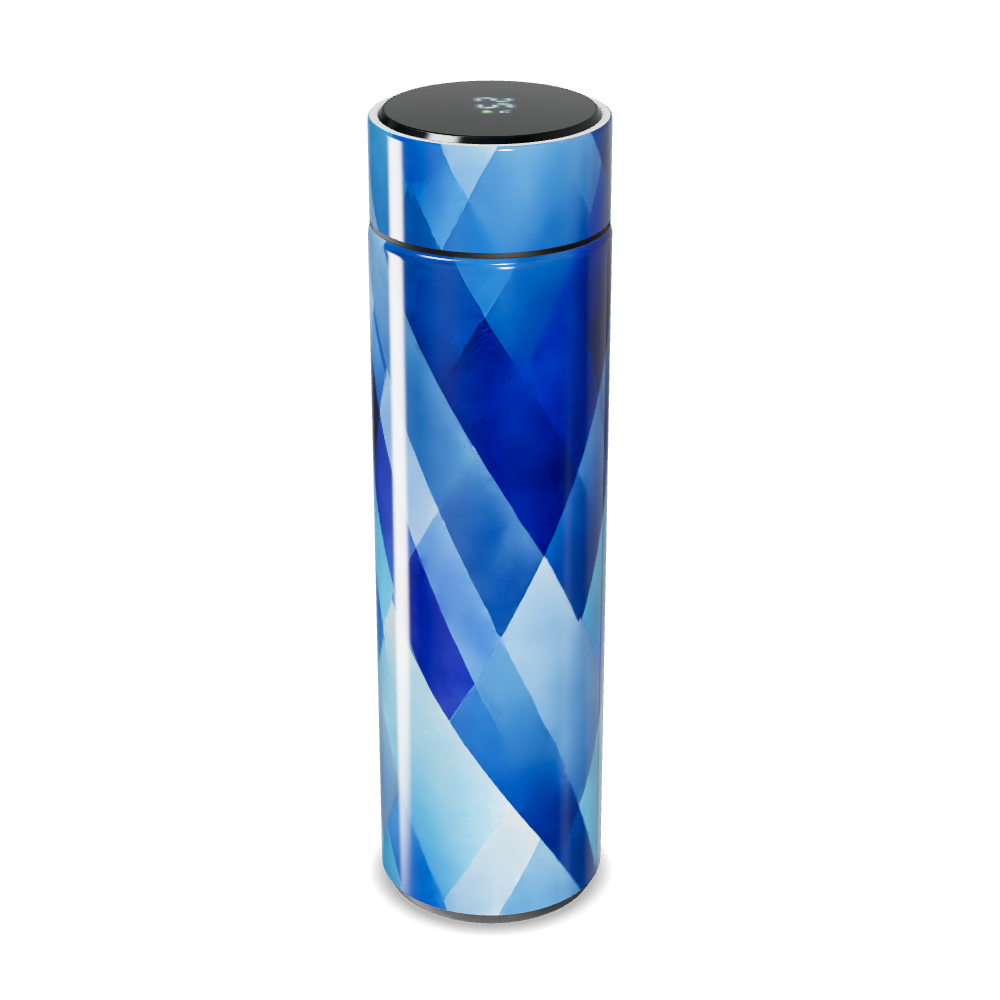Garrafa Térmica Touch Azul - Estampa Geométrica