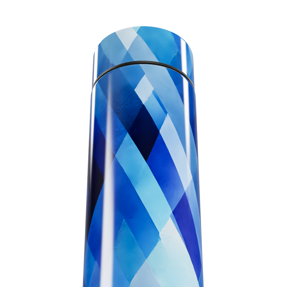 Garrafa Térmica Touch Azul - Estampa Geométrica