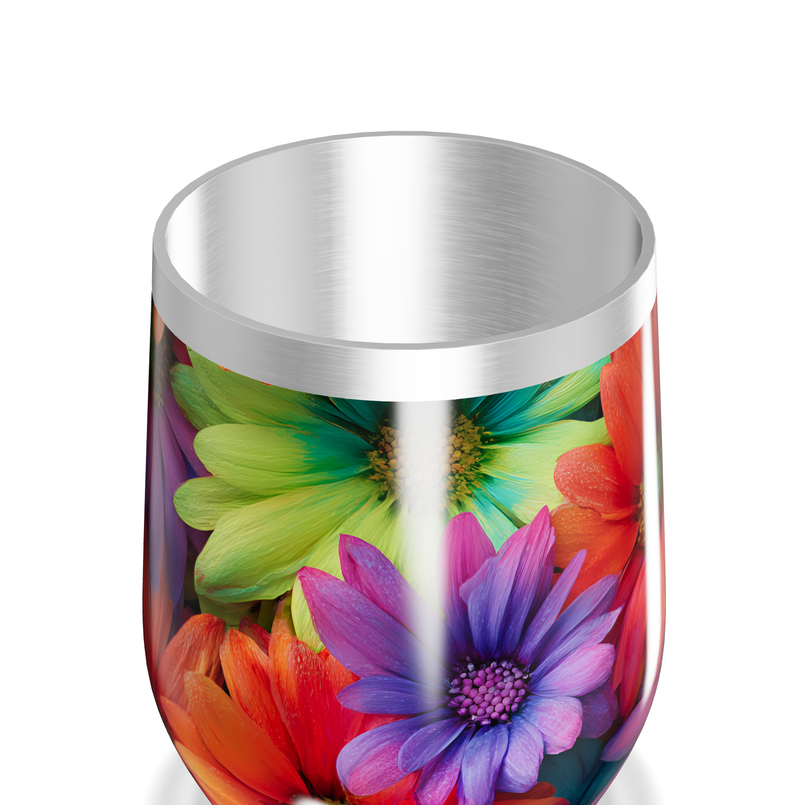 Copo Térmico Slim - Flores Coloridas Inox