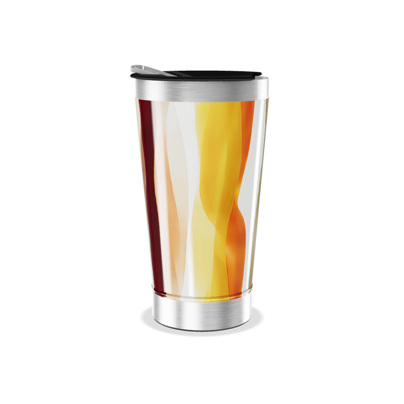 Copo Térmico - Abstrato Laranja e Bege