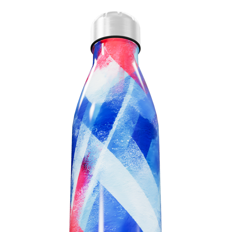 Garrafa Inox - Design Colorido Azul e Vermelho