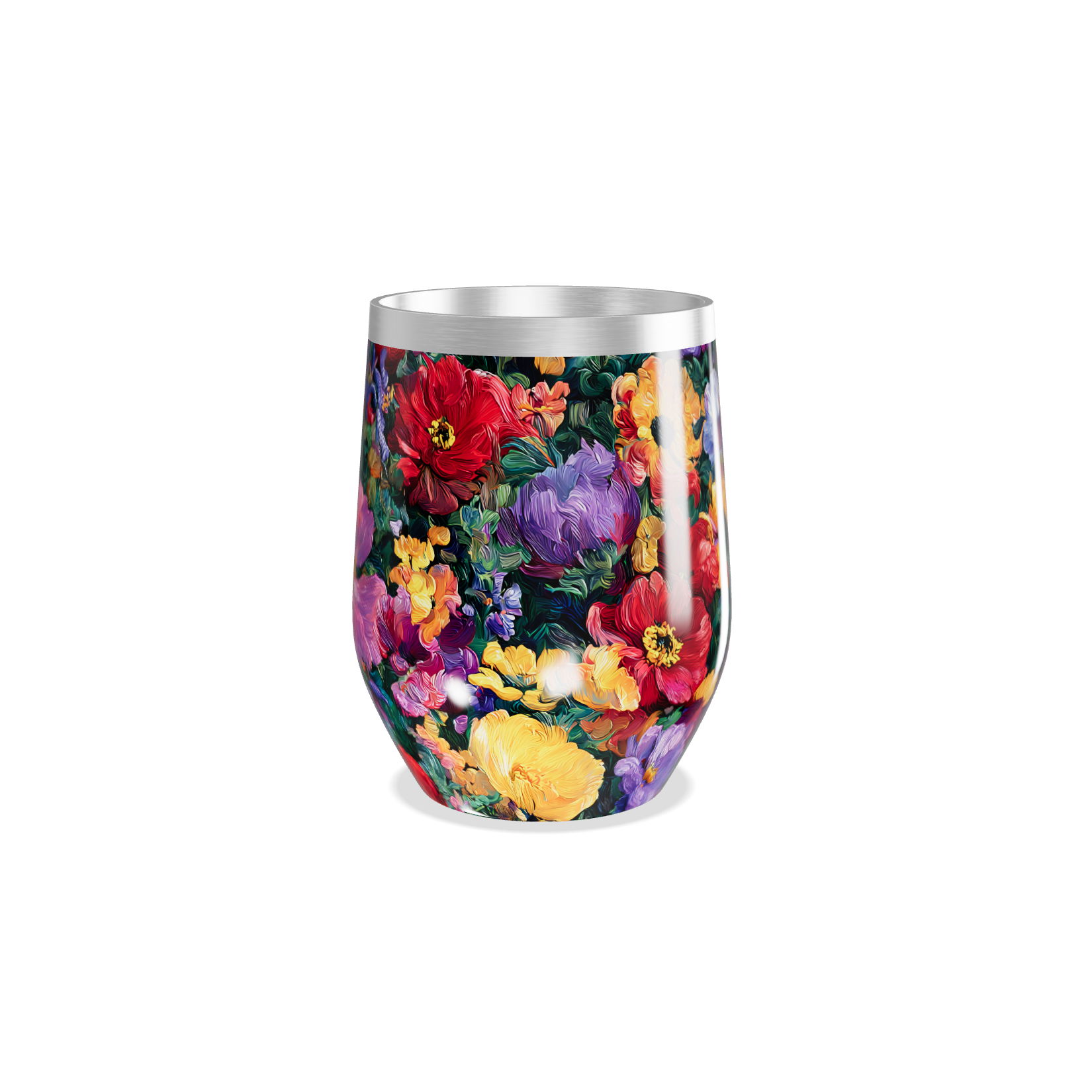 Copo Térmico Slim - Floral Colorido Aço Inox