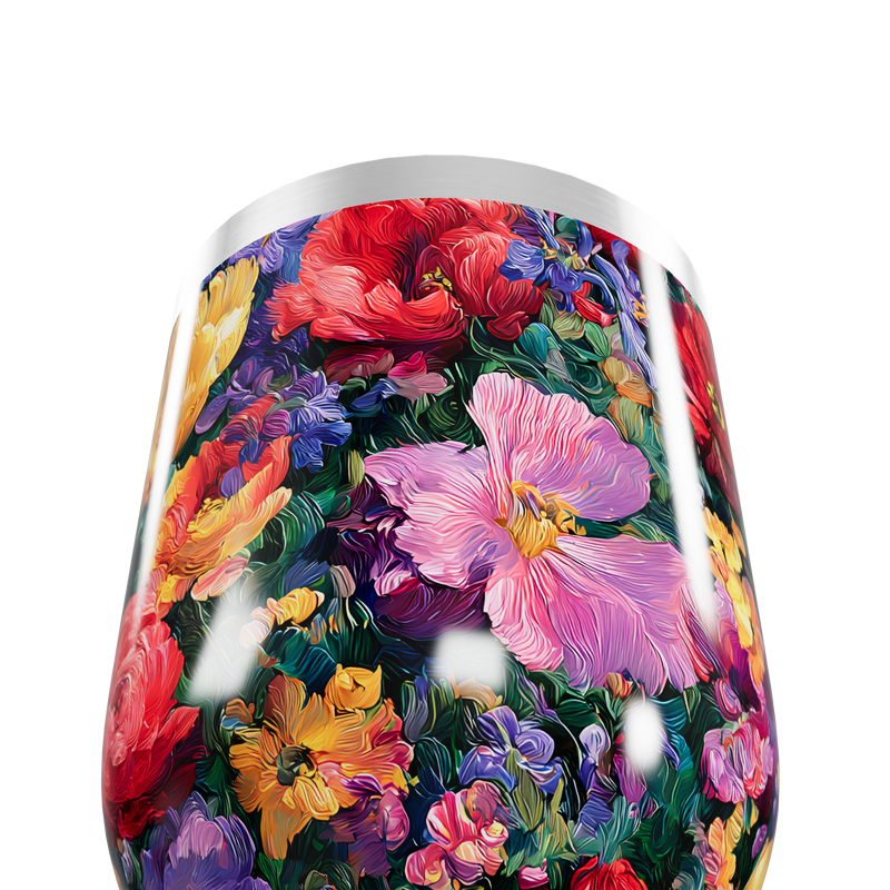 Copo Térmico Slim - Floral Colorido Aço Inox