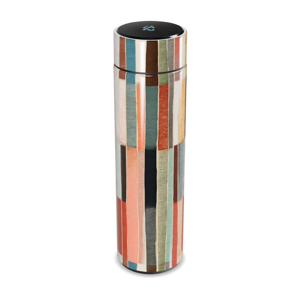 Garrafa Térmica Touch - Listras Coloridas Inox